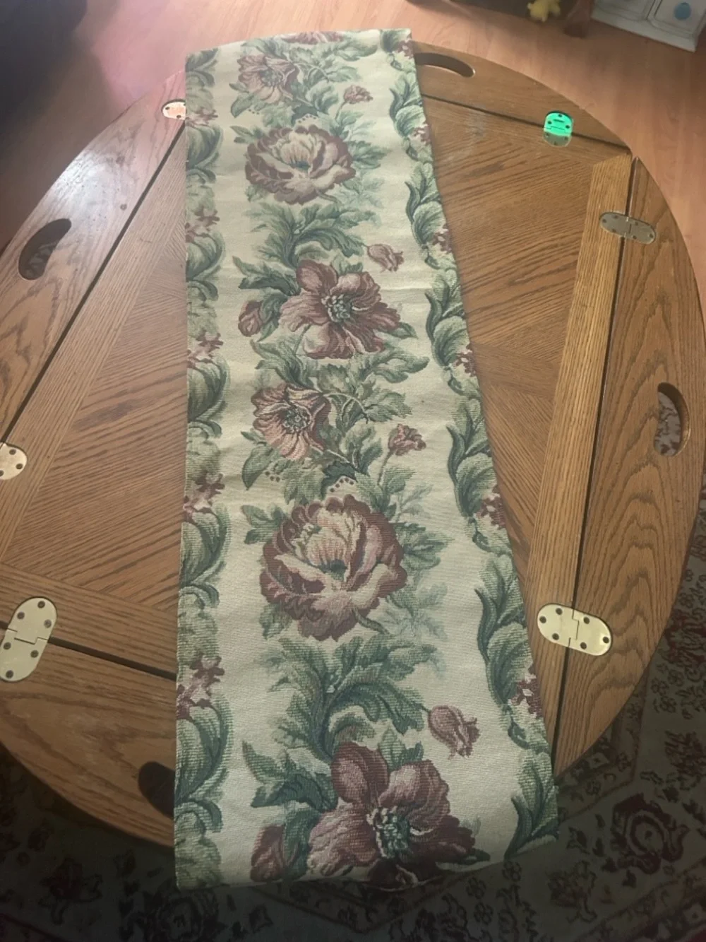 Vintage Floral Tapestry Table Runner